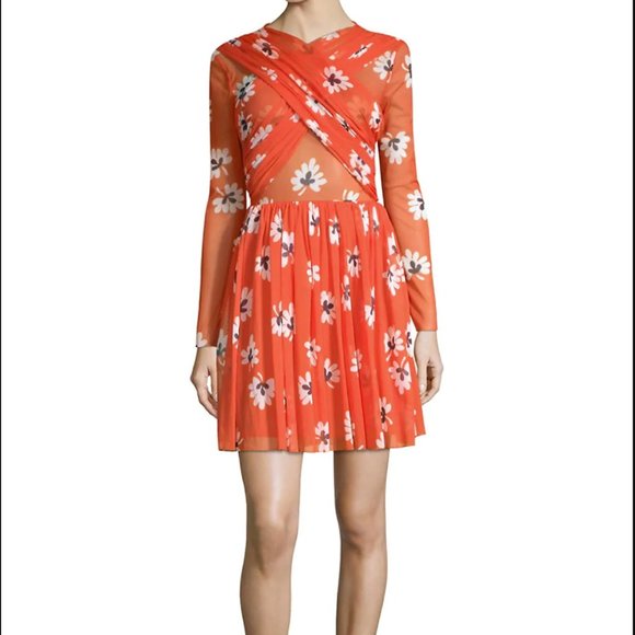 Ganni Red Floral Dress - Picture 1 of 4